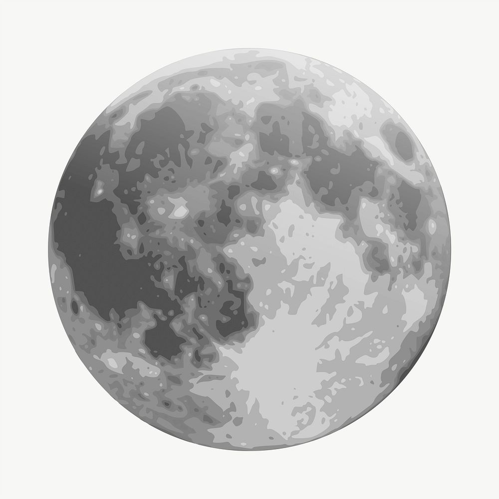 Planet Moon clipart, illustration vector. Free public domain CC0 image.