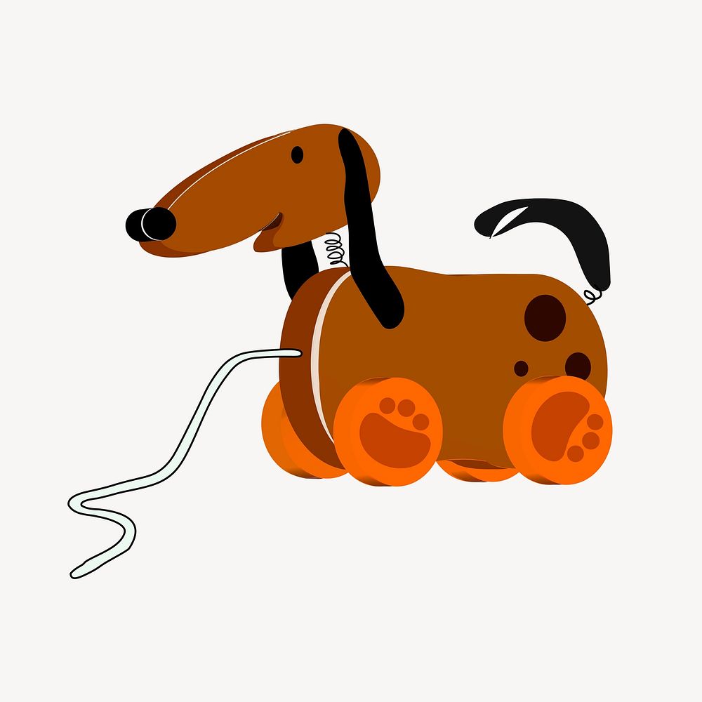 Toy dog clipart, illustration vector. Free public domain CC0 image.