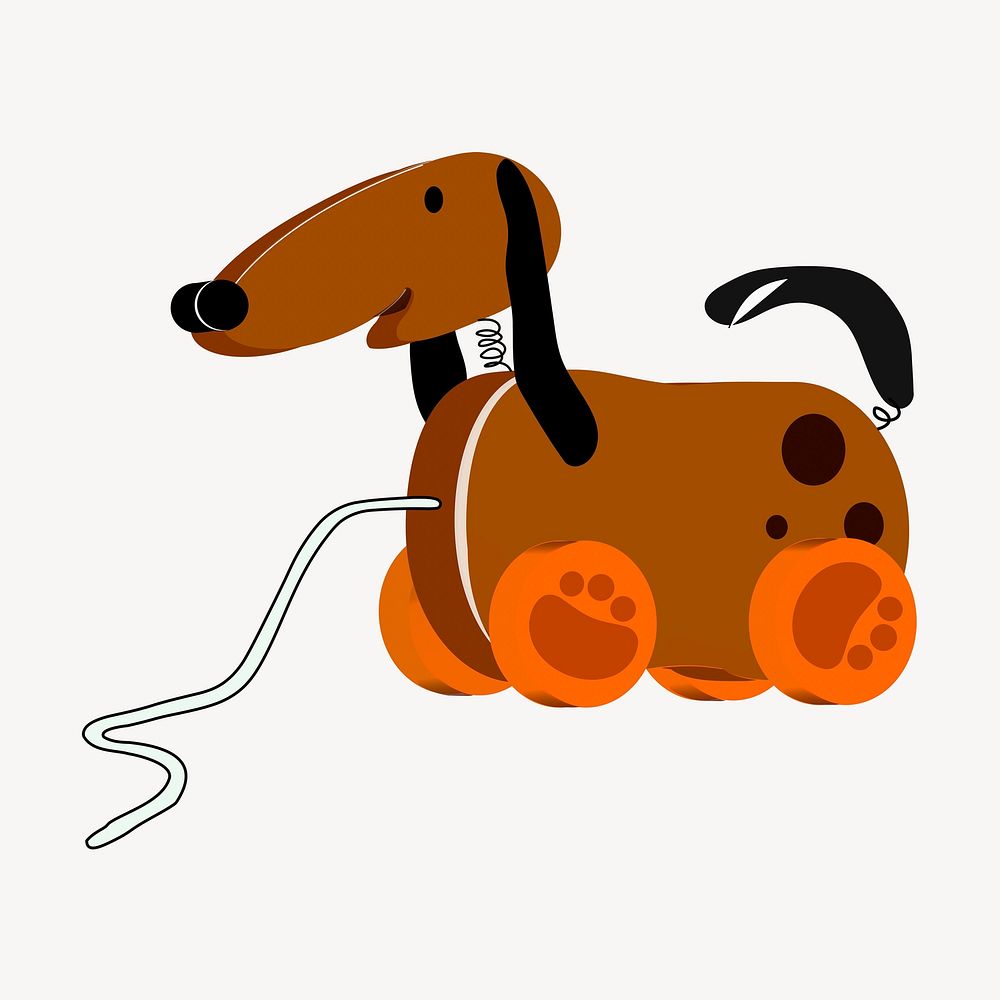 Toy dog clipart, illustration. Free public domain CC0 image.