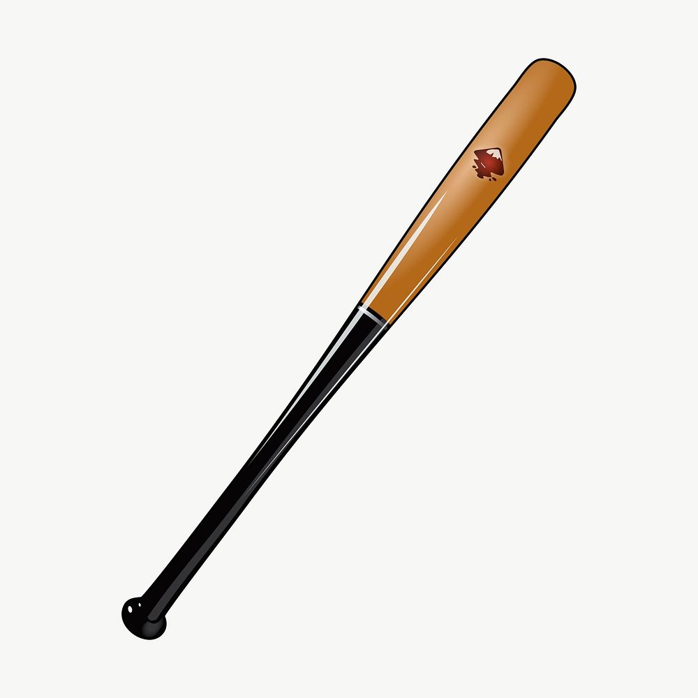 Baseball bat clipart, illustration vector. Free public domain CC0 image.