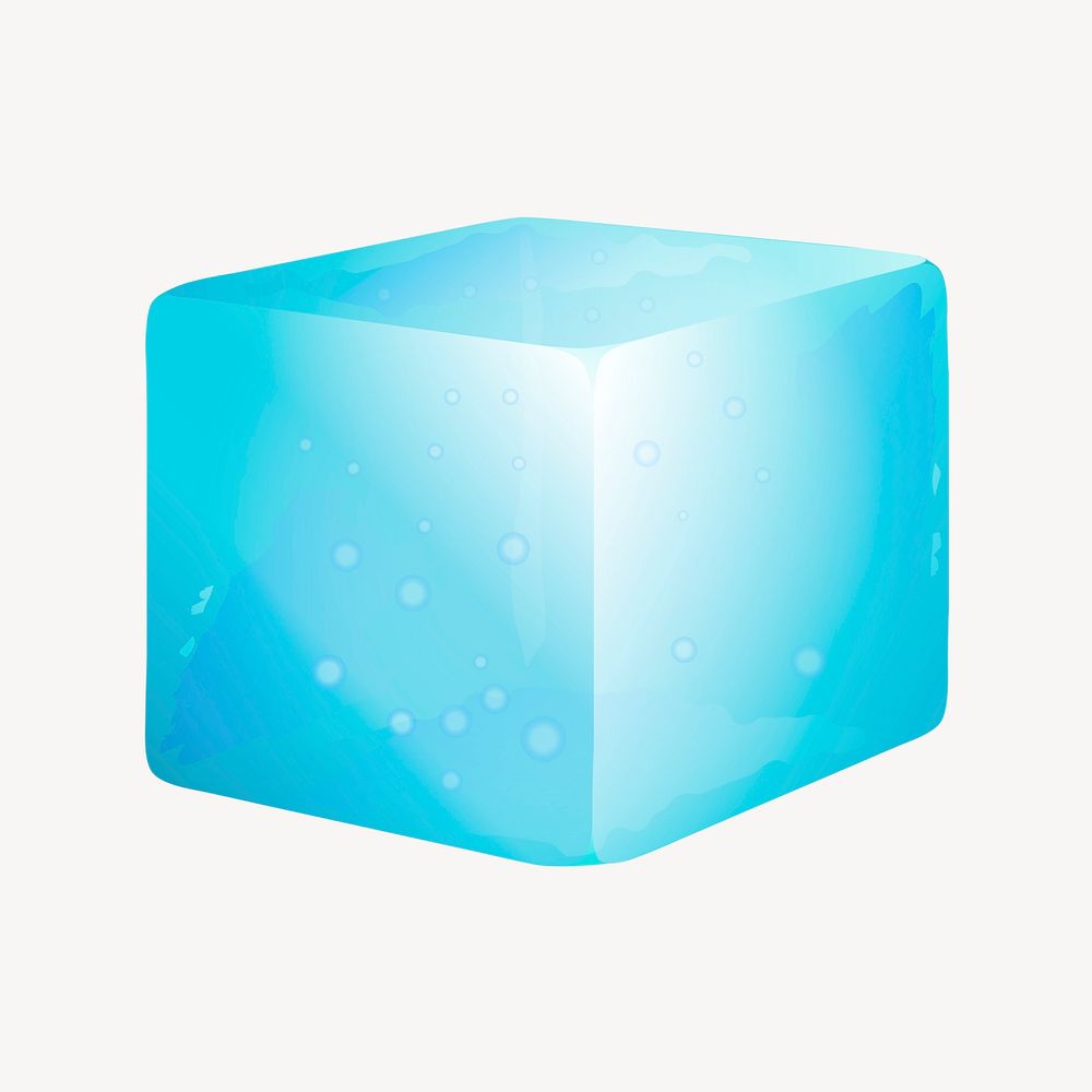 Ice cube clipart, illustration psd. Free public domain CC0 image.