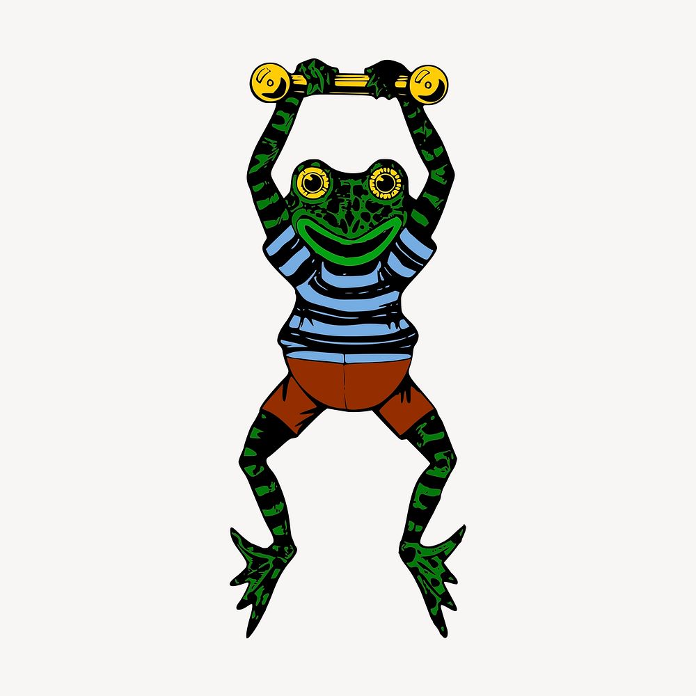 Frog cartoon clipart, illustration psd. Free public domain CC0 image.