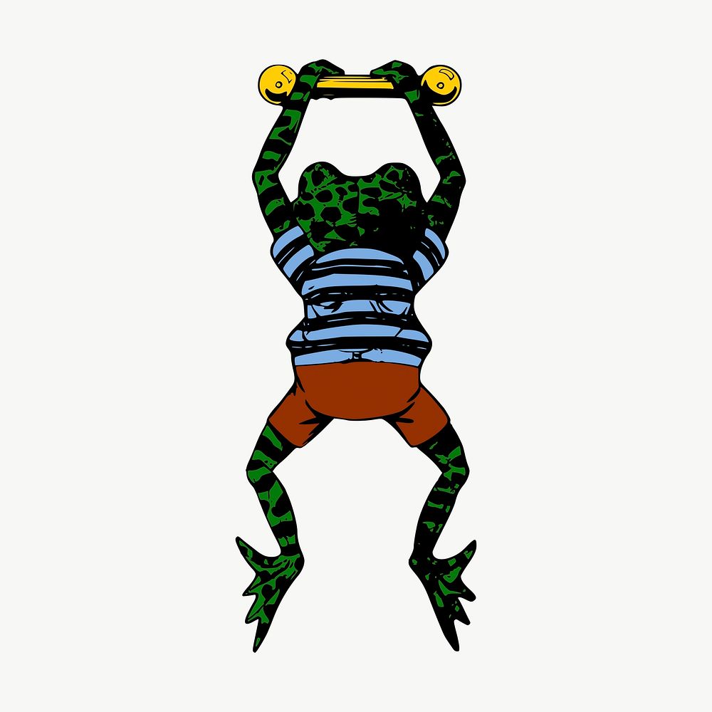 Frog cartoon clipart, illustration vector. Free public domain CC0 image.