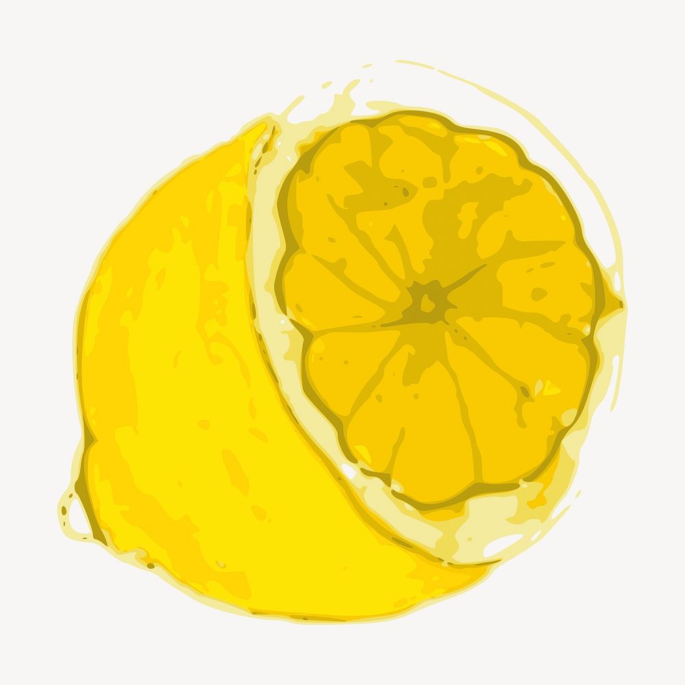Lemon, fruit clipart, illustration. Free public domain CC0 image.