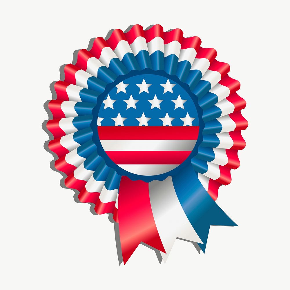 American flag badge clipart, illustration vector. Free public domain CC0 image.