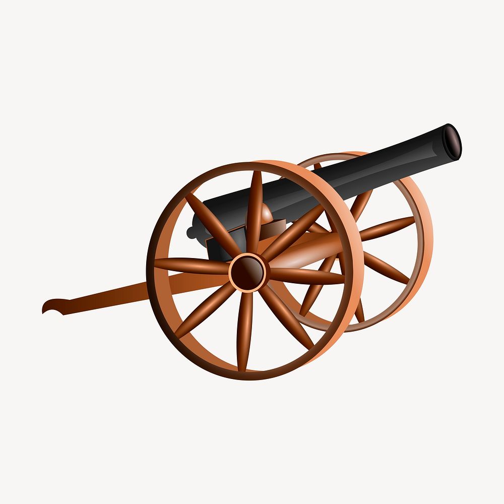 Medieval cannon clipart, illustration psd. Free public domain CC0 image.