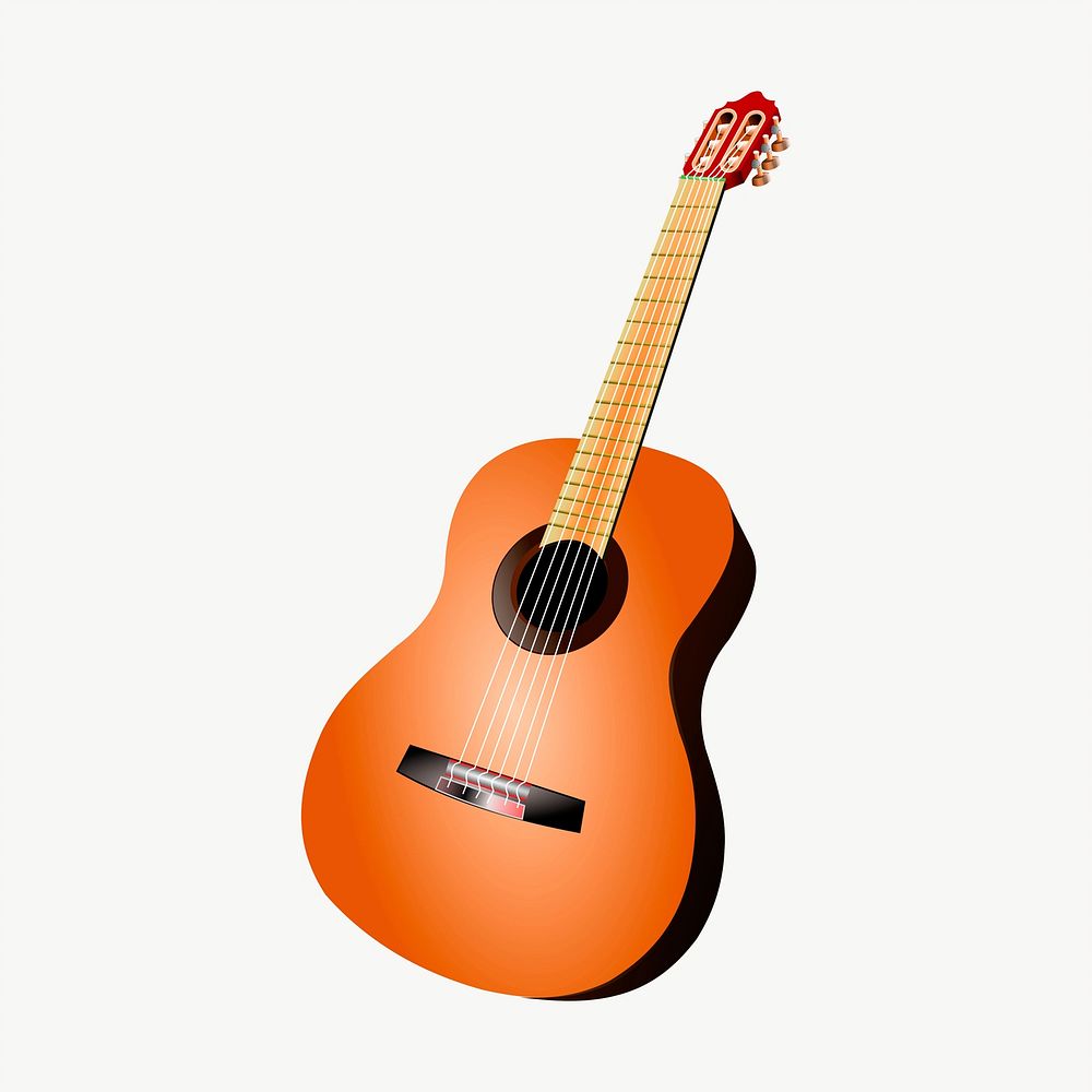 Acoustic guitar clipart, illustration vector. Free public domain CC0 image.