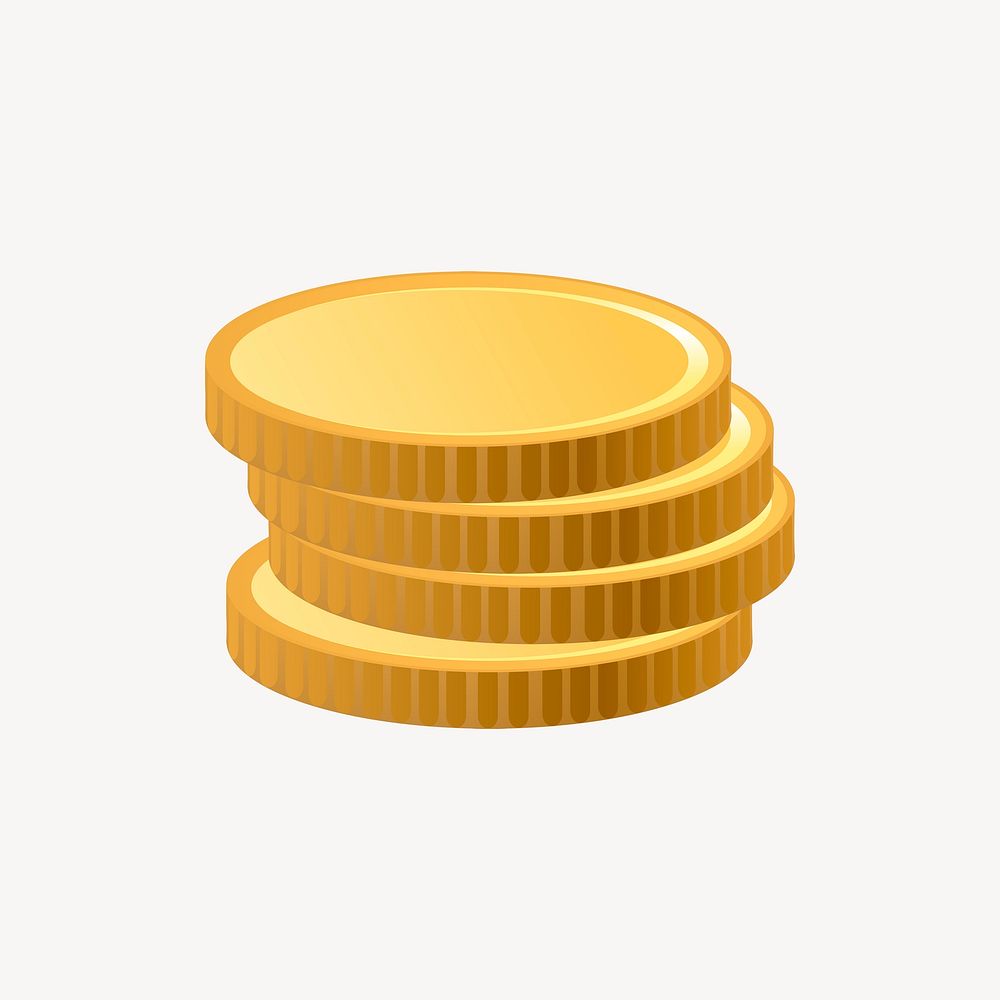 Gold coins clipart, illustration. Free public domain CC0 image.