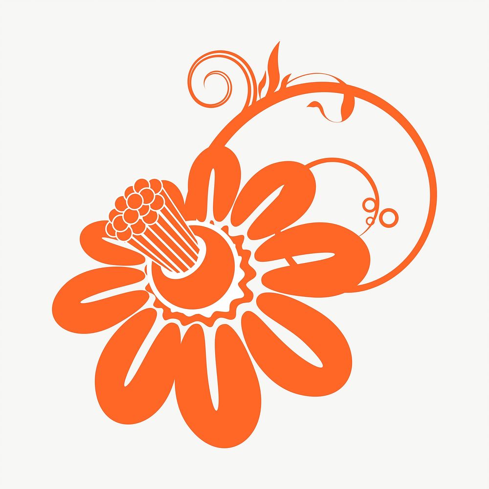 Flower ornament clipart, illustration vector. Free public domain CC0 image.