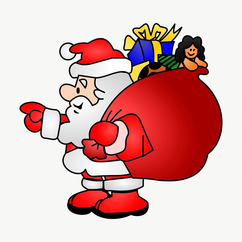 Santa Claus clipart, illustration vector. Free public domain CC0 image.