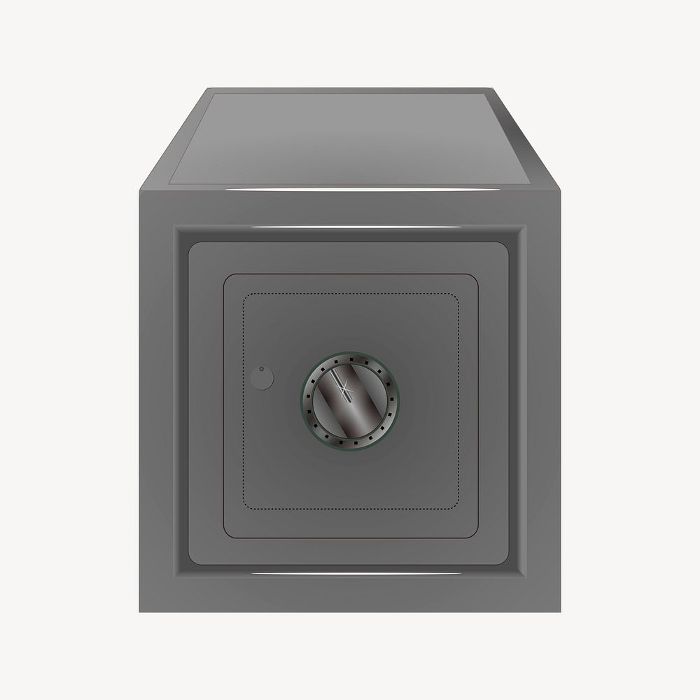 Lockable safe clipart, illustration psd. Free public domain CC0 image.