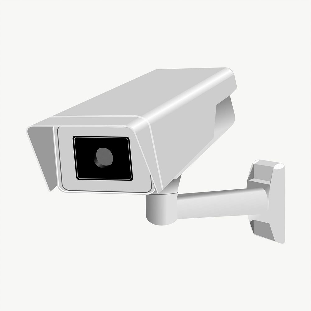 CCTV camera clipart, illustration vector. Free public domain CC0 image.