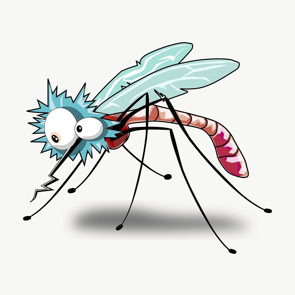 Mosquito cartoon clipart, illustration vector. Free public domain CC0 image.