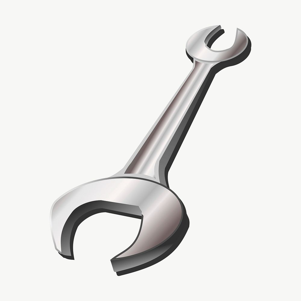 Wrench, tool clipart, illustration vector. Free public domain CC0 image.