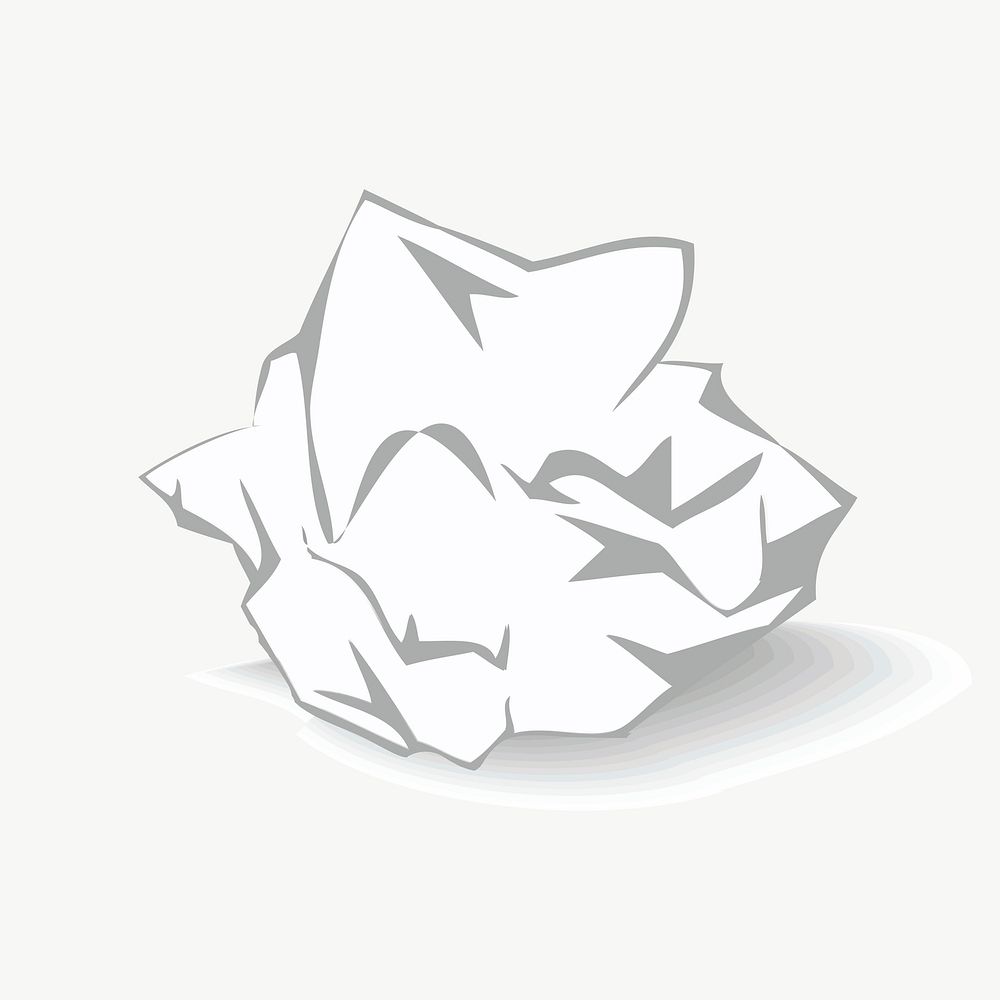Crumpled paper clipart, illustration vector. Free public domain CC0 image.