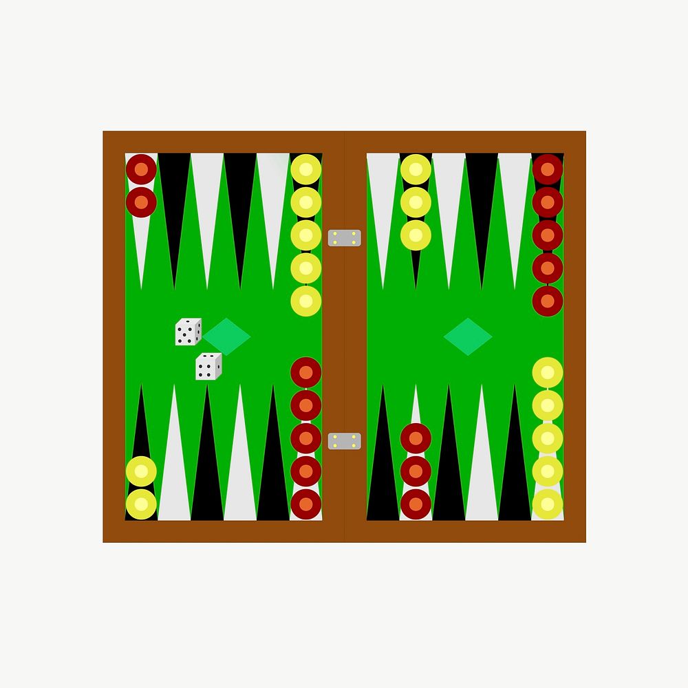 Backgammon game clipart, illustration vector. Free public domain CC0 image.