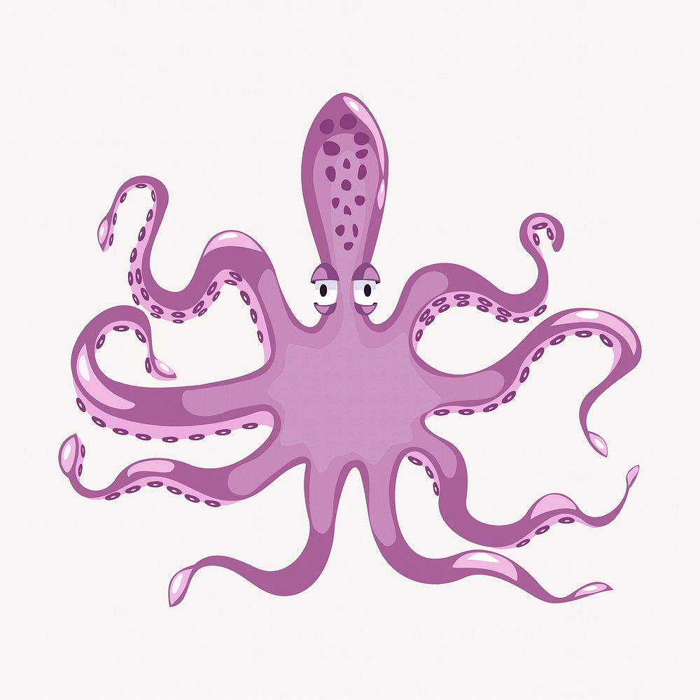 Octopus clipart, illustration. Free public domain CC0 image.