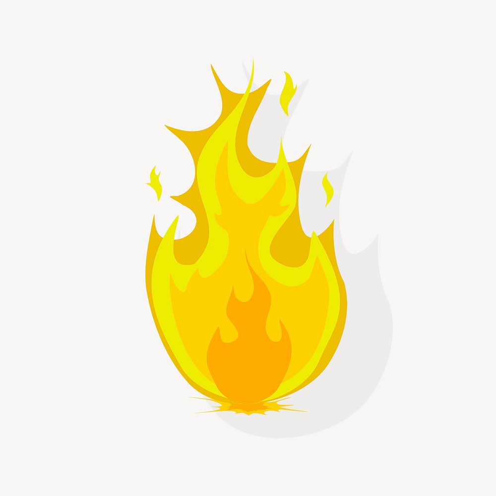 Flame clipart, illustration vector. Free public domain CC0 image.