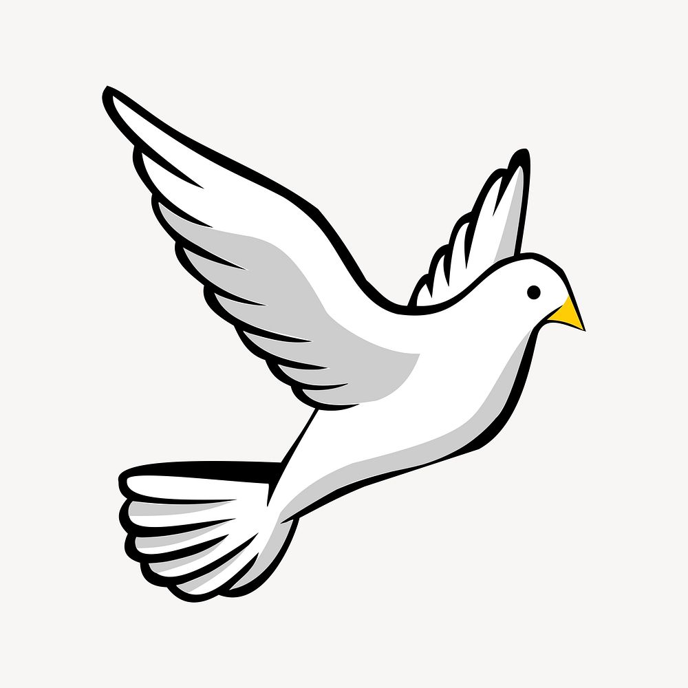 Flying dove clipart, illustration vector. Free public domain CC0 image.