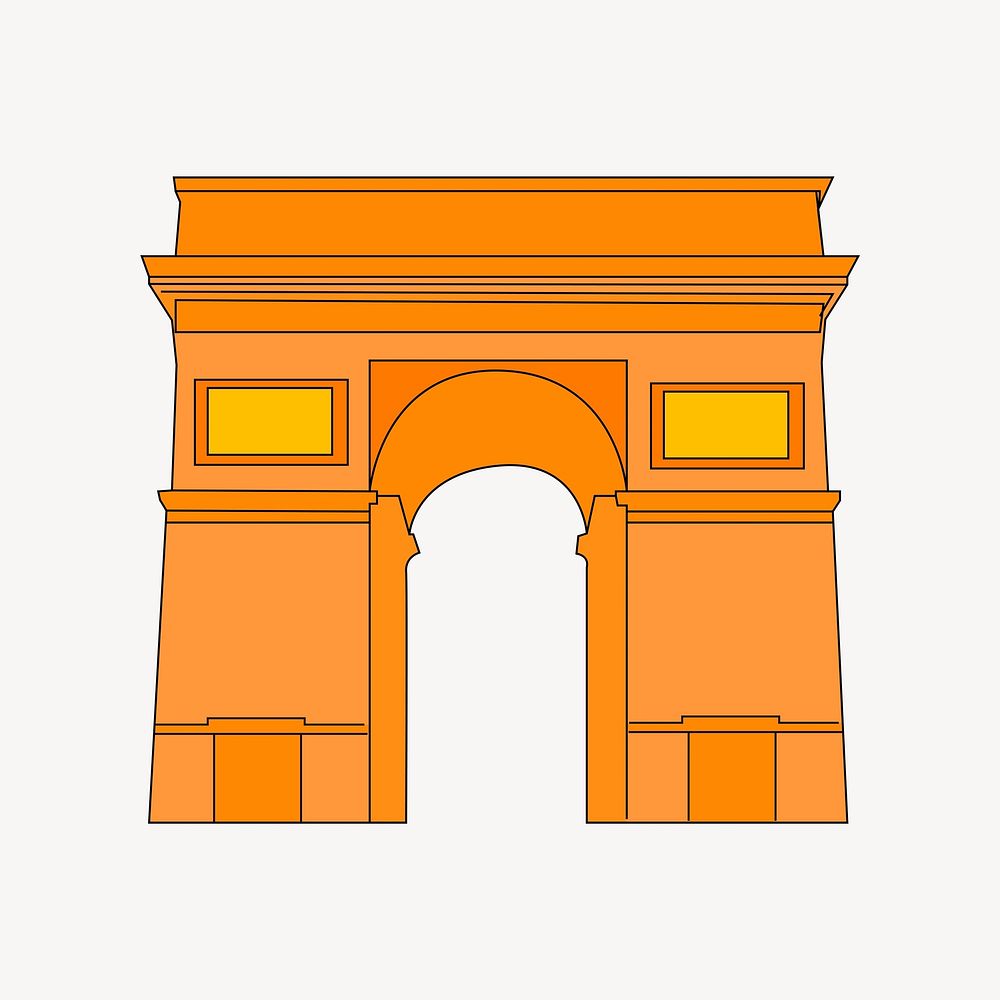 Arc de Triomphe clipart, illustration vector. Free public domain CC0 image.