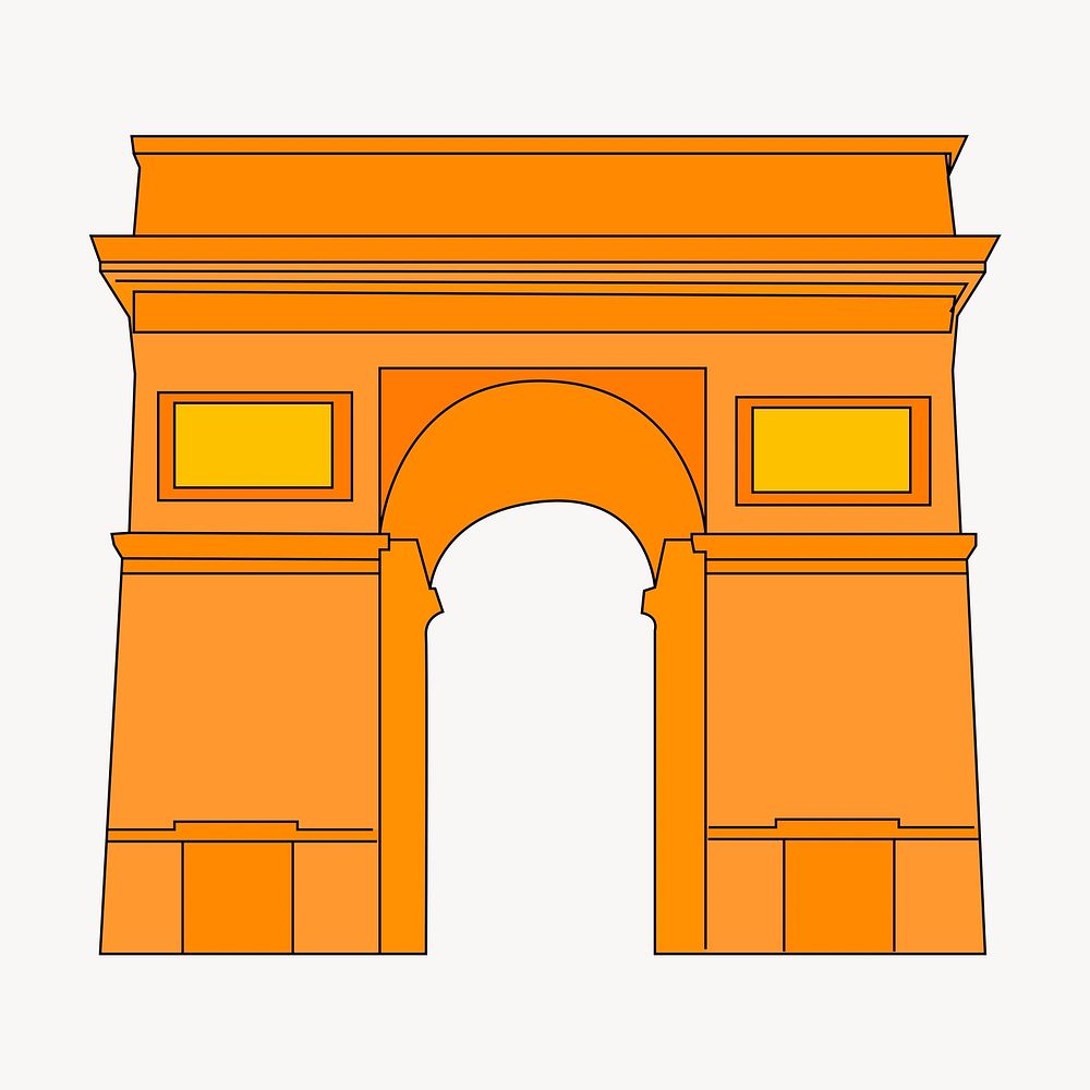 Arc de Triomphe clipart, illustration. Free public domain CC0 image.