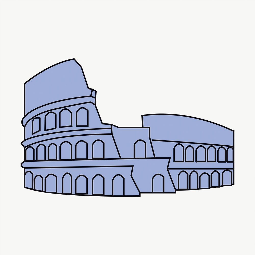 The Colosseum clipart, illustration vector. Free public domain CC0 image.