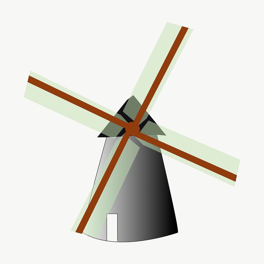Windmill clipart, illustration vector. Free public domain CC0 image.