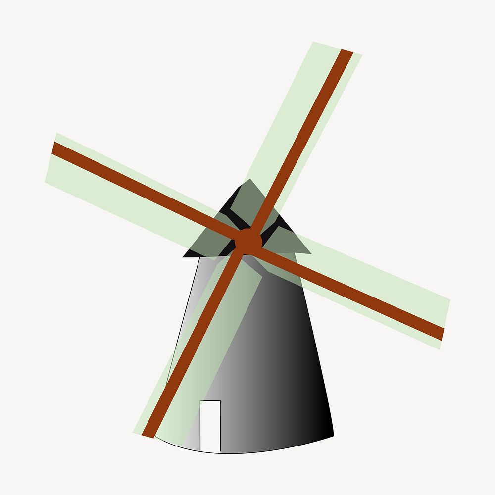 Windmill clipart, illustration psd. Free public domain CC0 image.