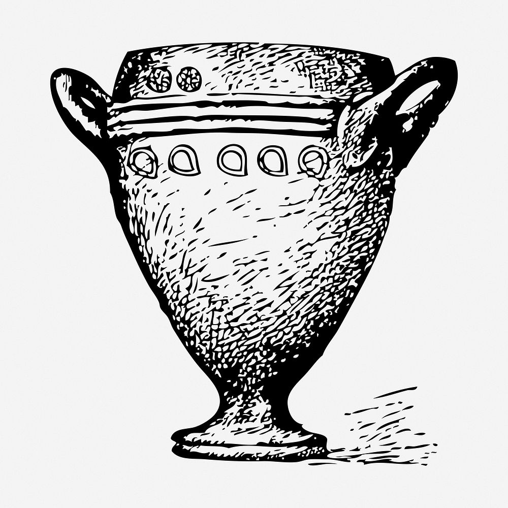 Vintage goblet drawing, illustration. Free public domain CC0 image.