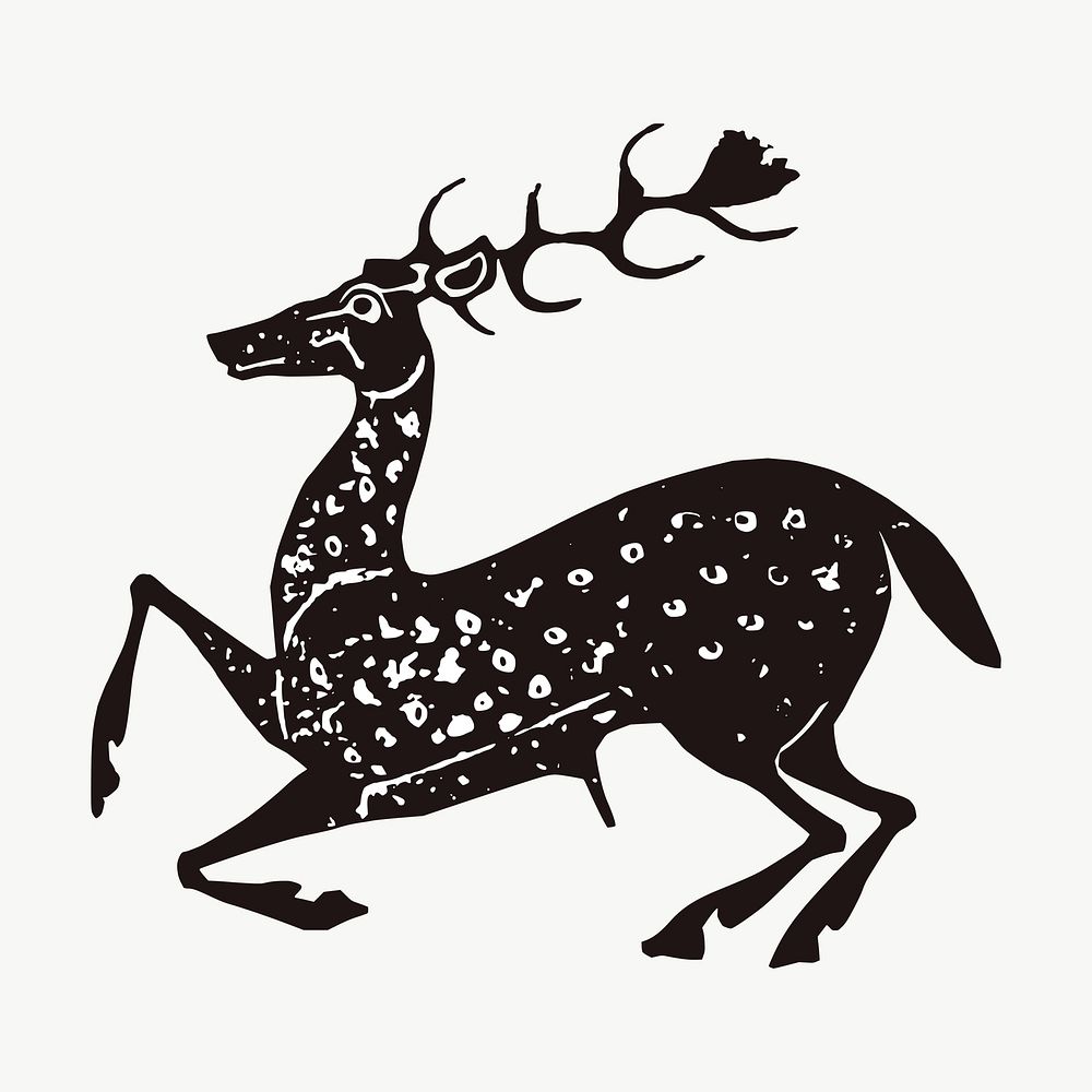 Deer drawing, illustration vector. Free public domain CC0 image.
