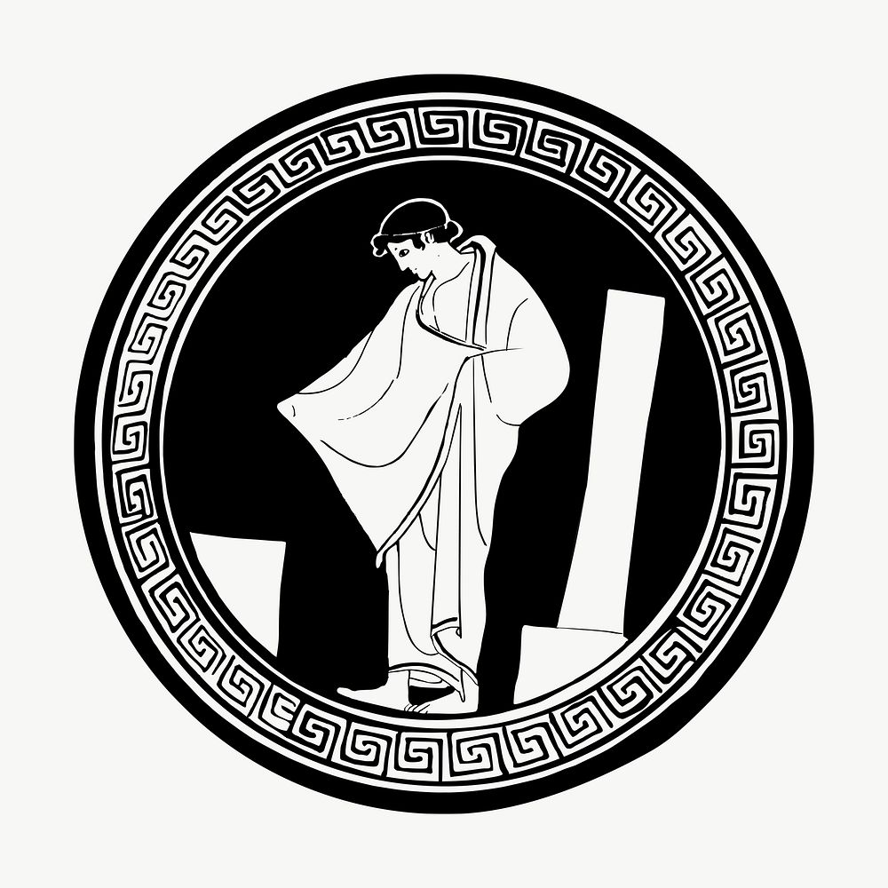 Greek god drawing, illustration vector. Free public domain CC0 image.