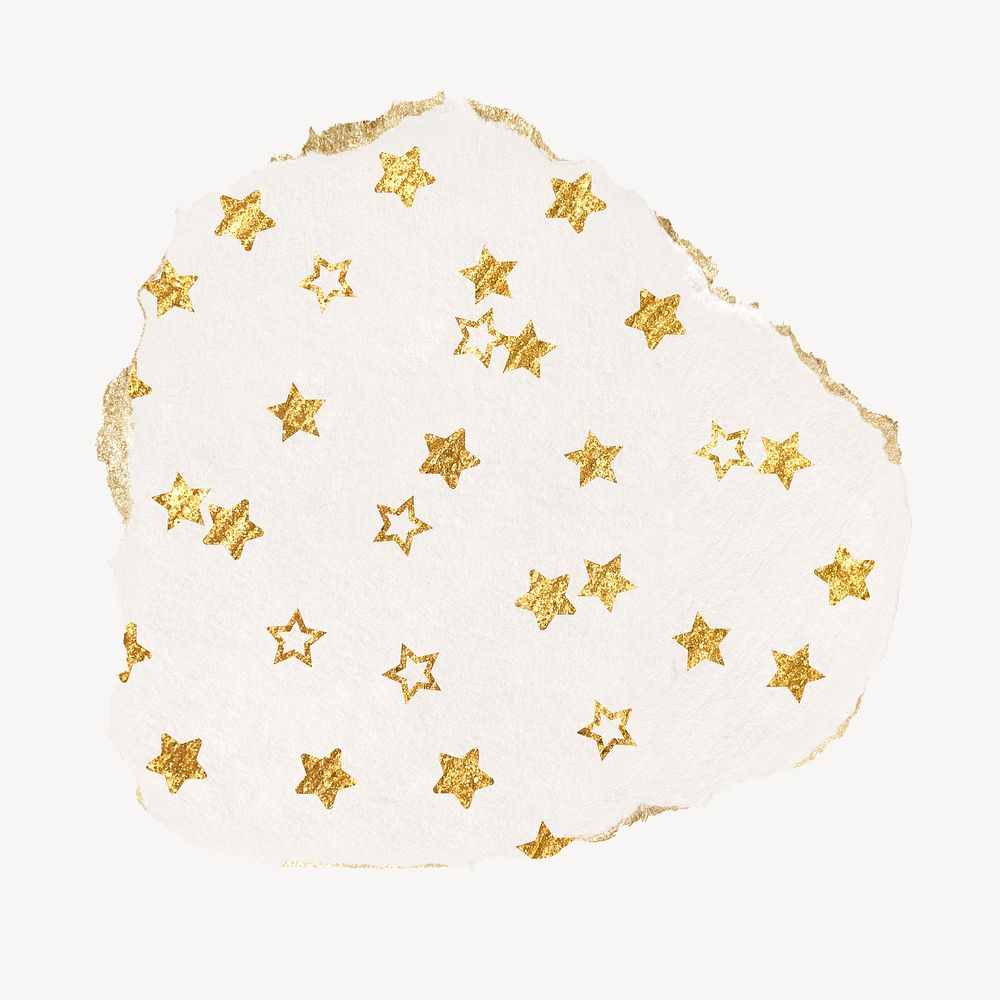 Gold star pattern, ripped paper design