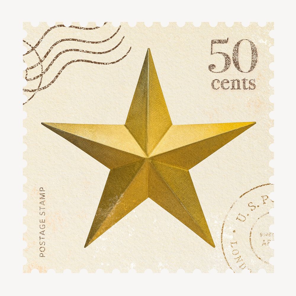 Star vintage postage stamp design