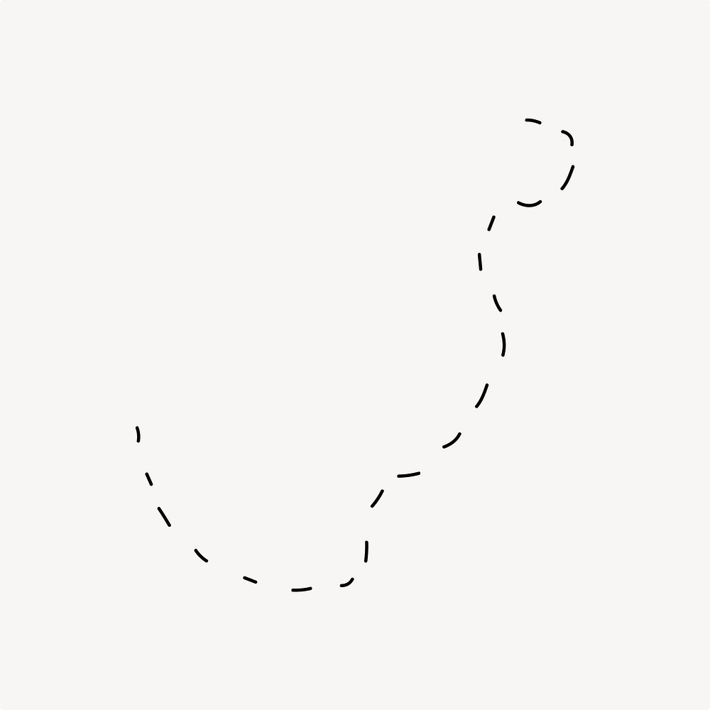 Cute dotted line, doodle element vector