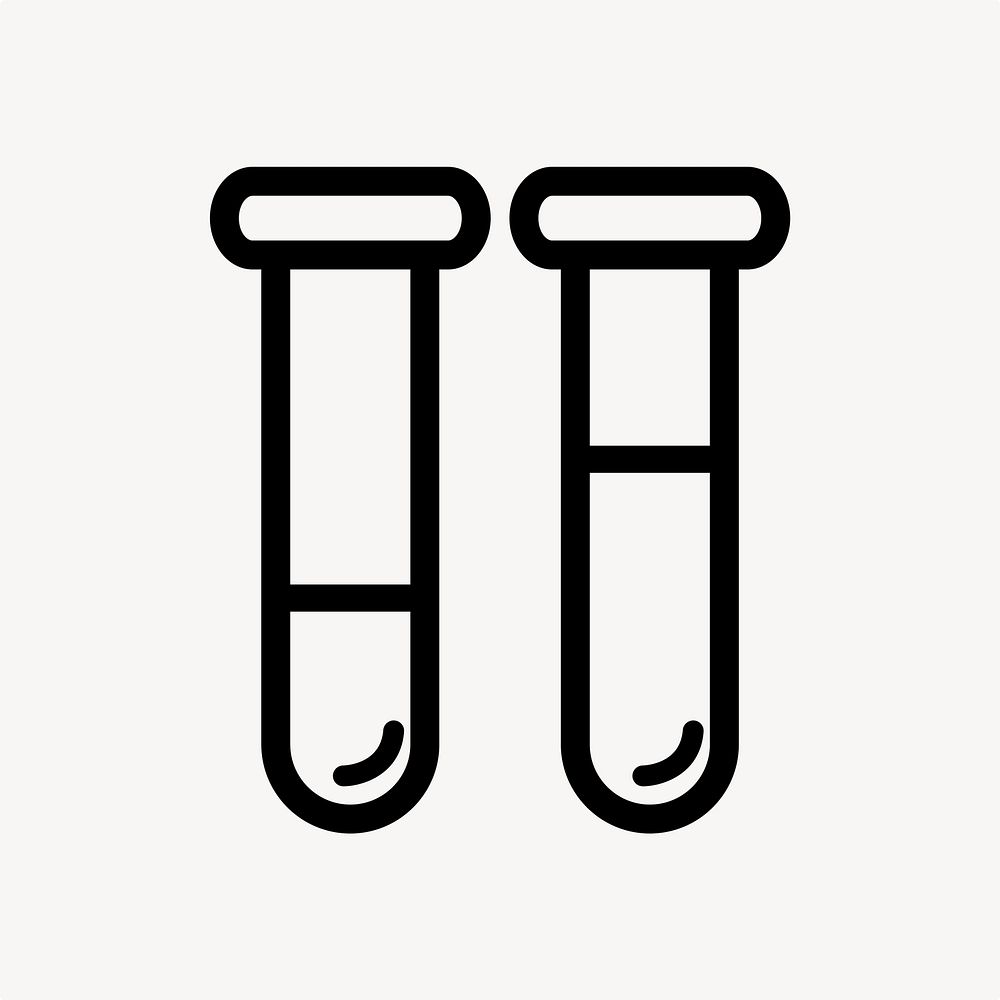 Science tubes icon, cute education illustration
