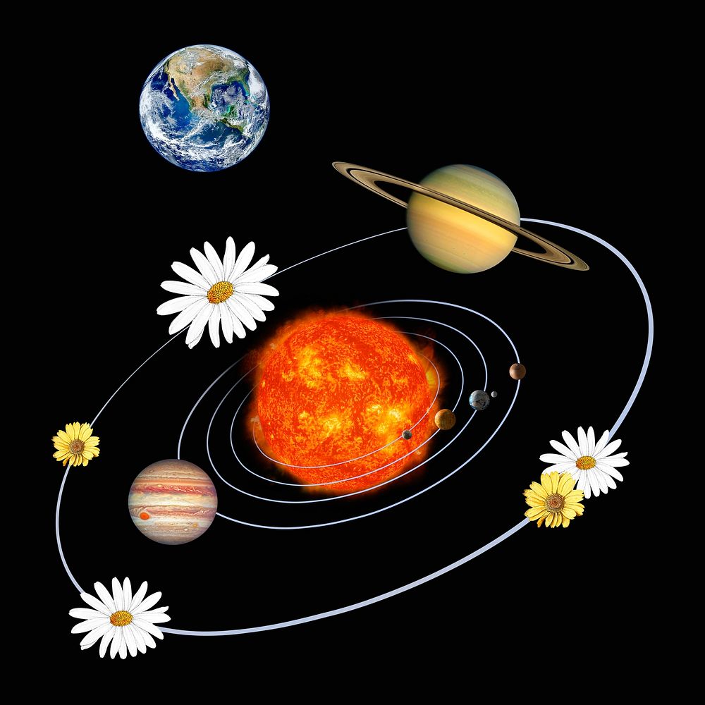 Floral solar system, surreal galaxy remix