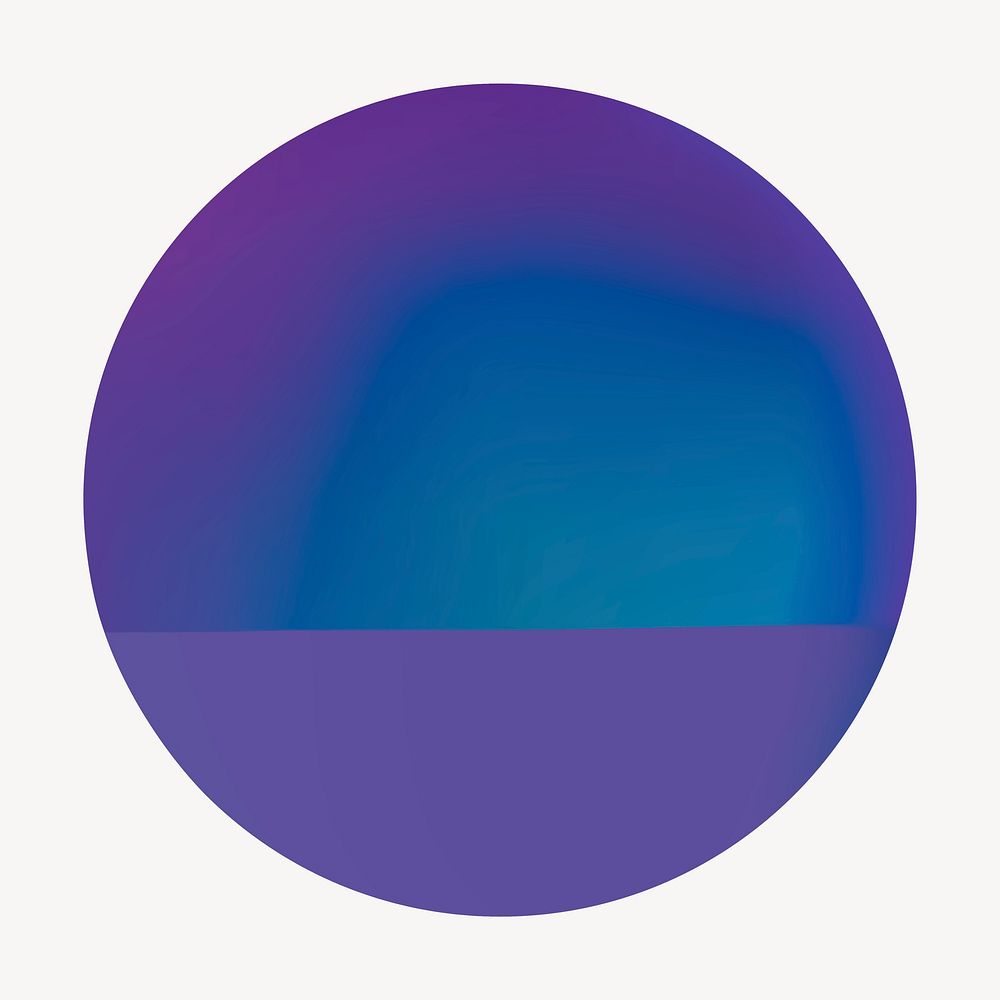 Gradient circle collage element, purple & blue design vector