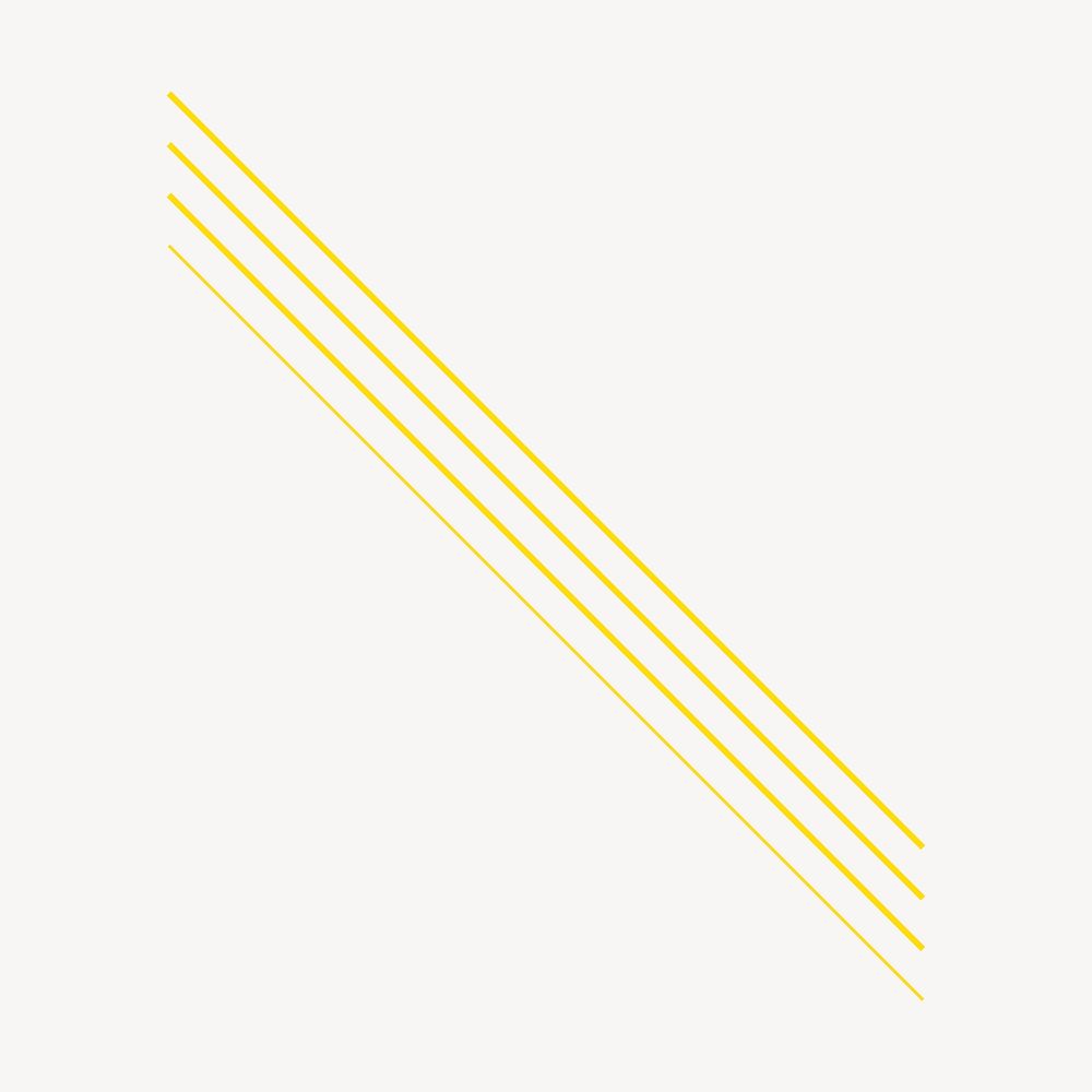Slanting lines collage element, yellow design vector