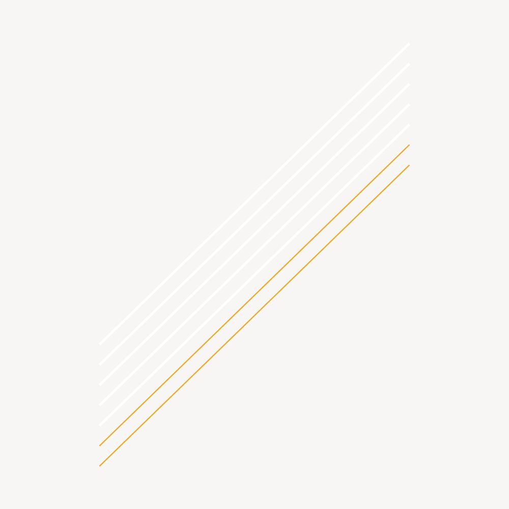 Slanting lines collage element, white & yellow design vector