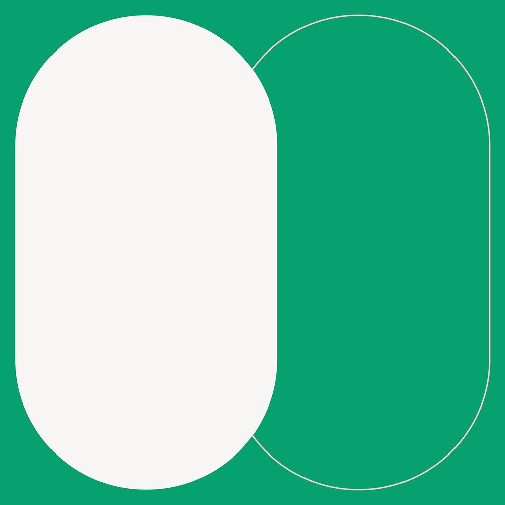 Green oval border background, geometric design