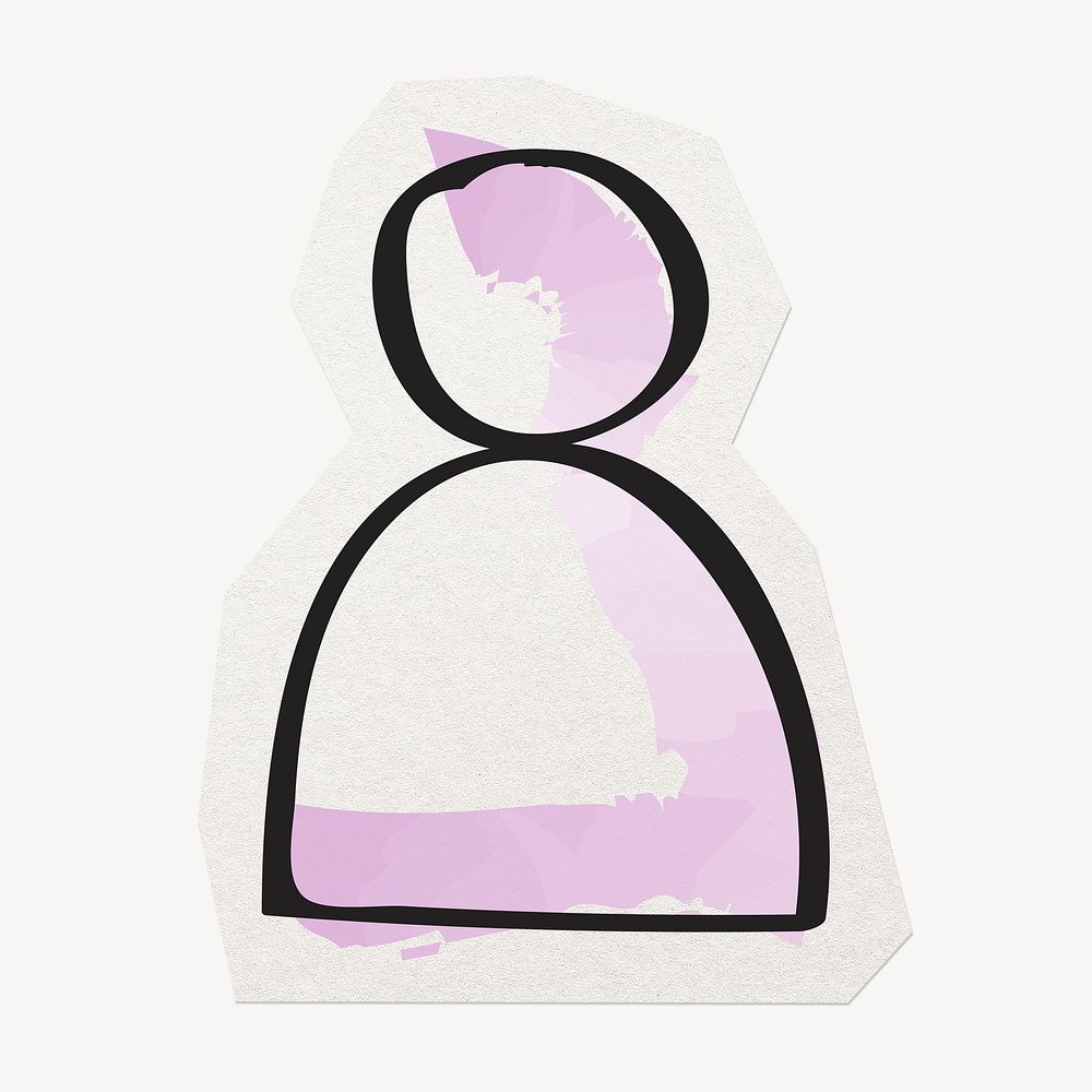Profile avatar clipart sticker, paper craft collage element
