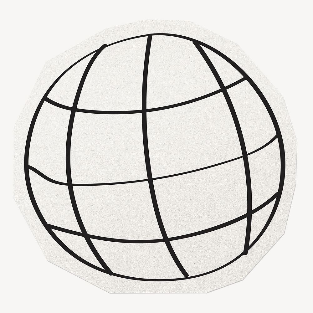 Global networking clipart sticker, paper craft collage element
