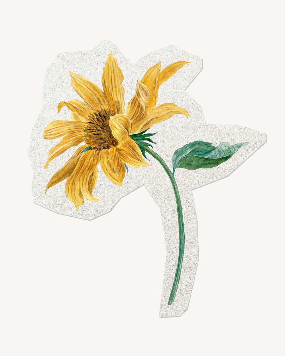 Vintage flower sticker, journal collage element