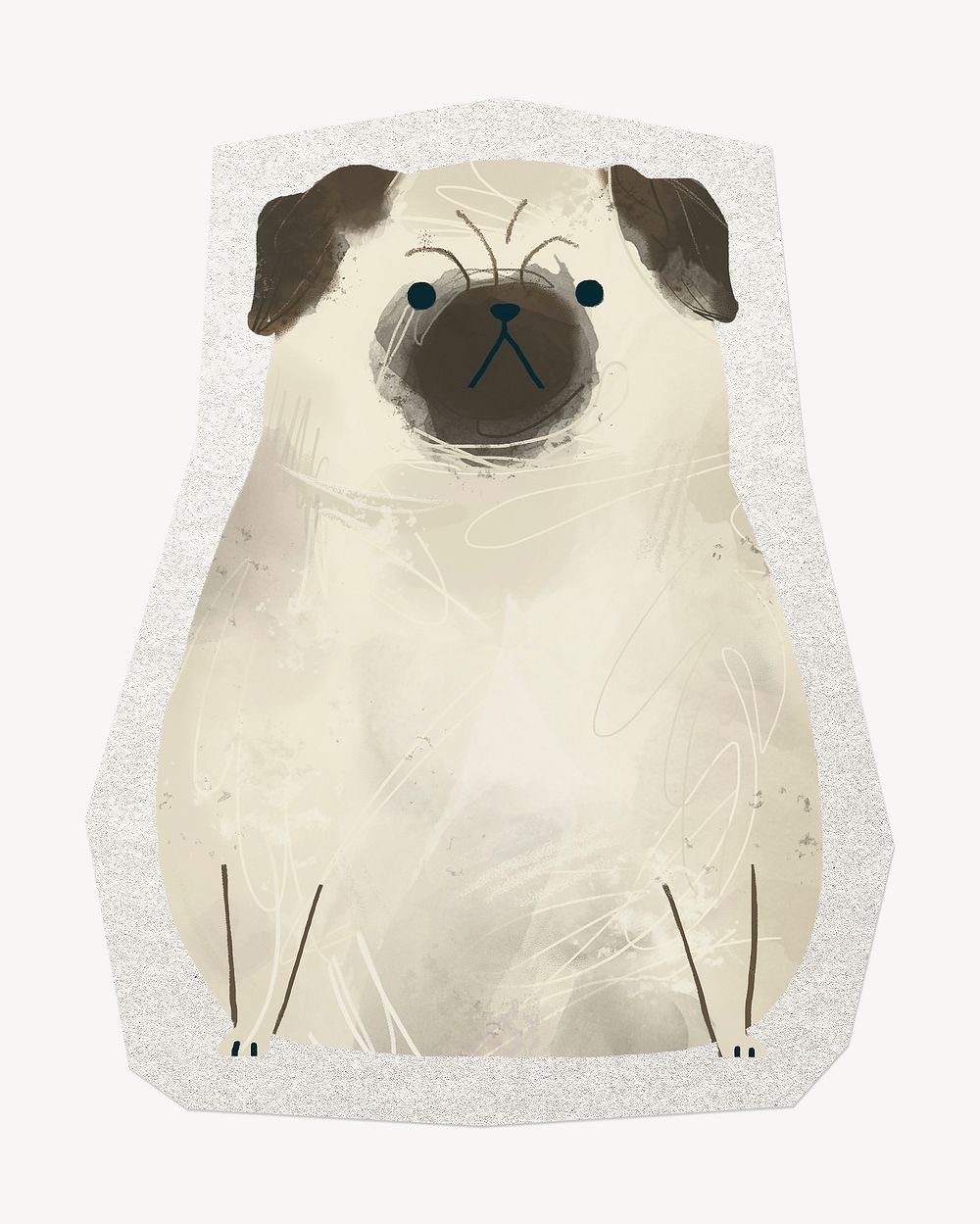 Cute dog, pet animal clipart sticker, paper craft collage element