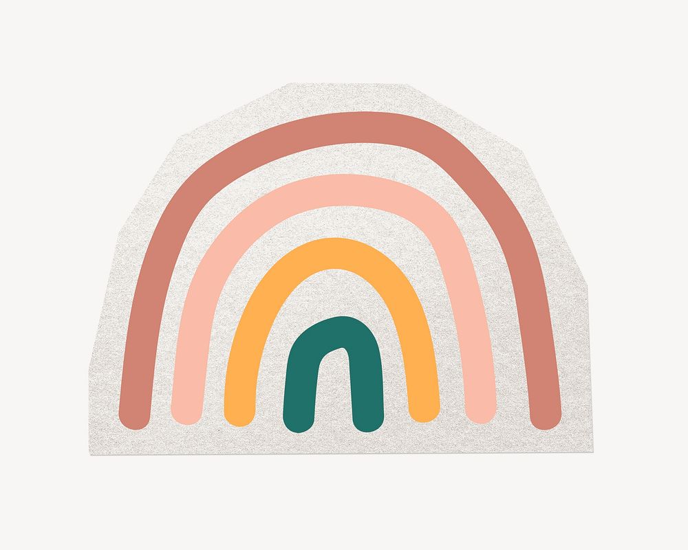 Cute rainbow clipart sticker, paper craft collage element