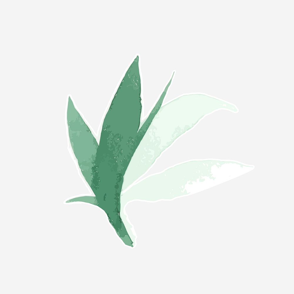 Tropical green leaves watercolor illustration