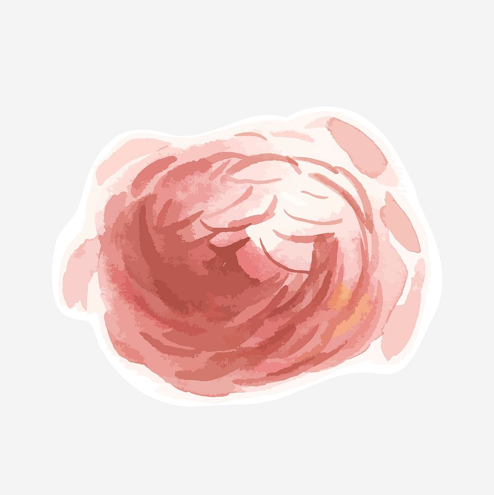 Watercolor red peony psd hand drawn sticker element