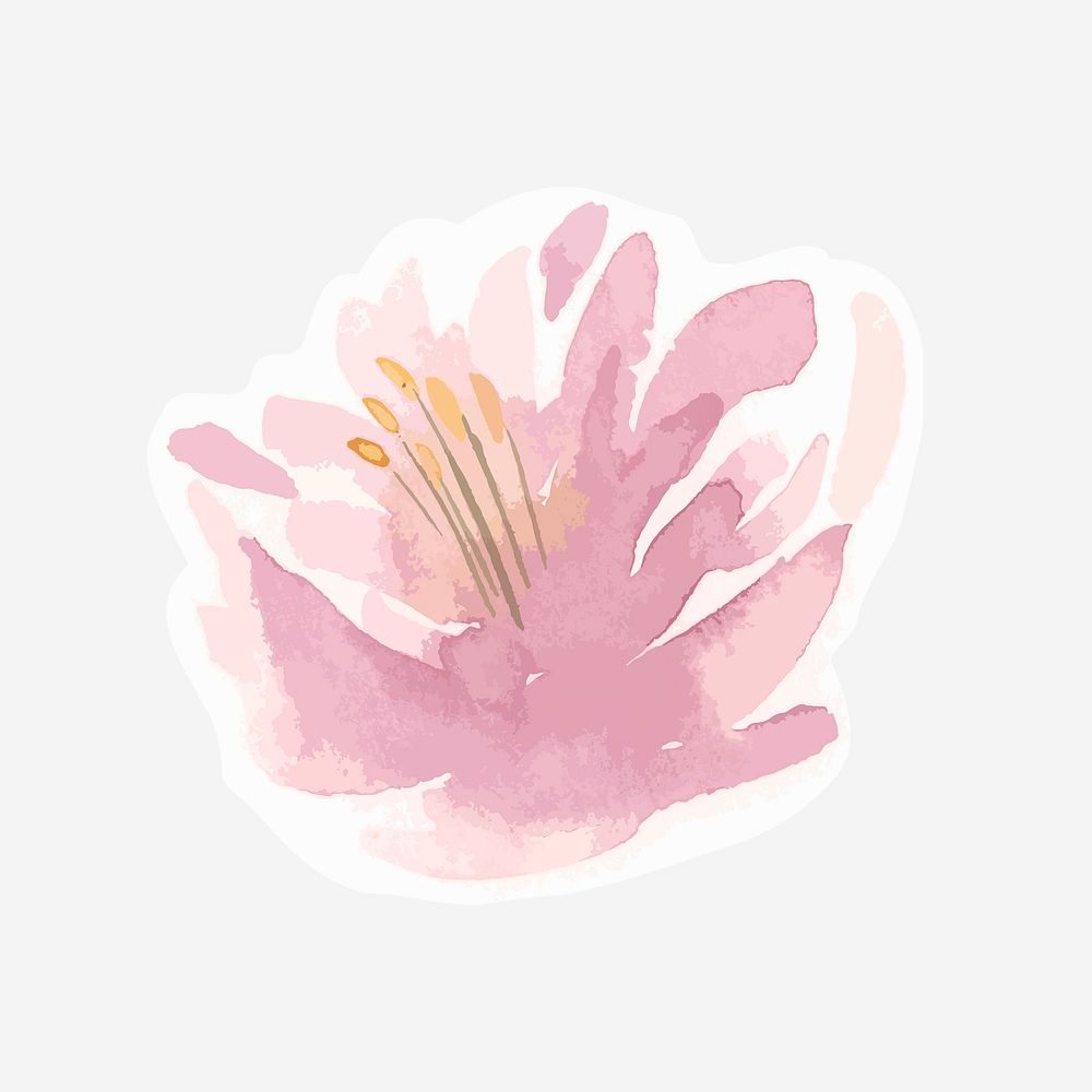 Pink floral psd flower drawing element graphic