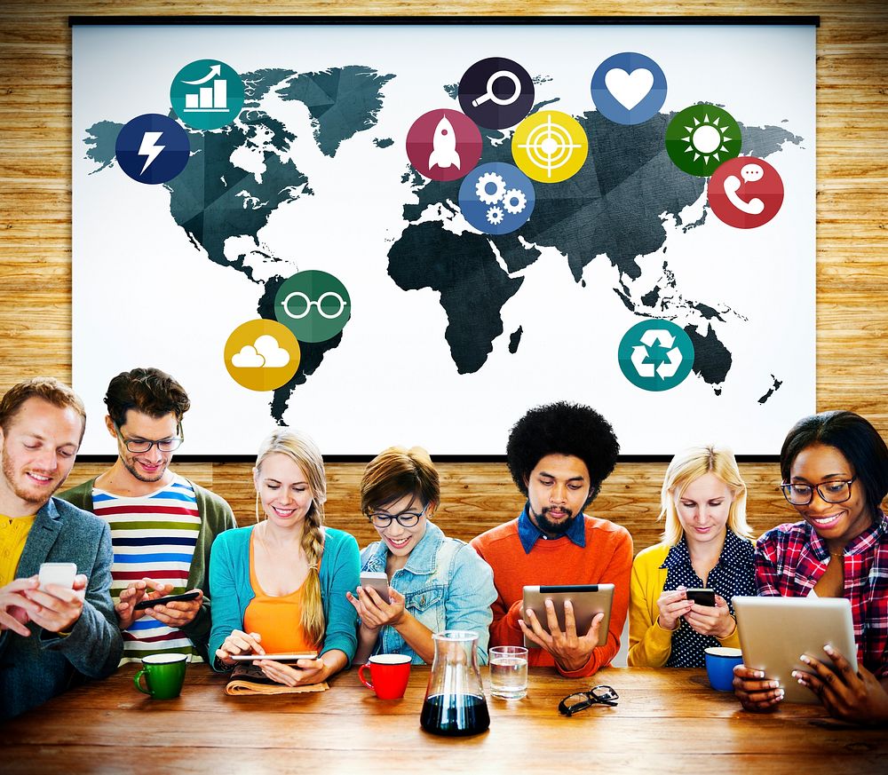 Global Communications Social Networking Connection Concept