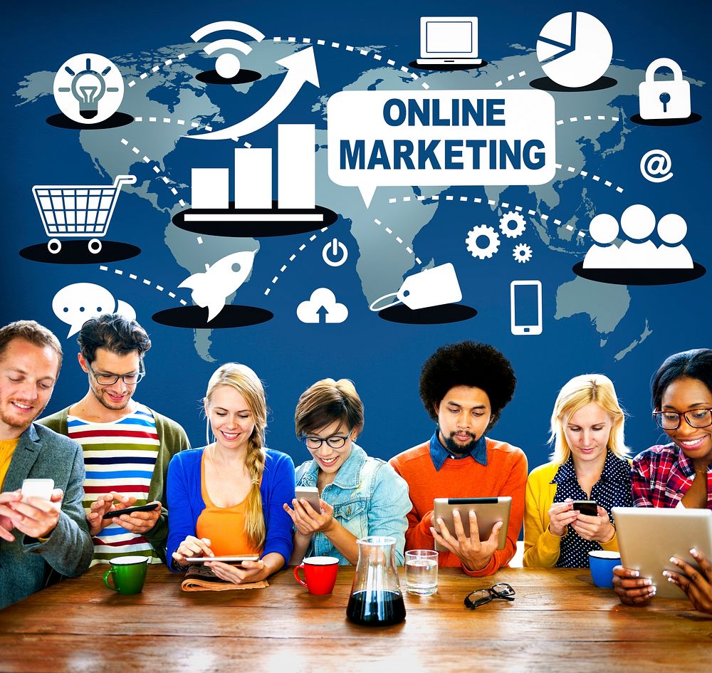 Online Marketing Promotion Branding Advertisement Concept